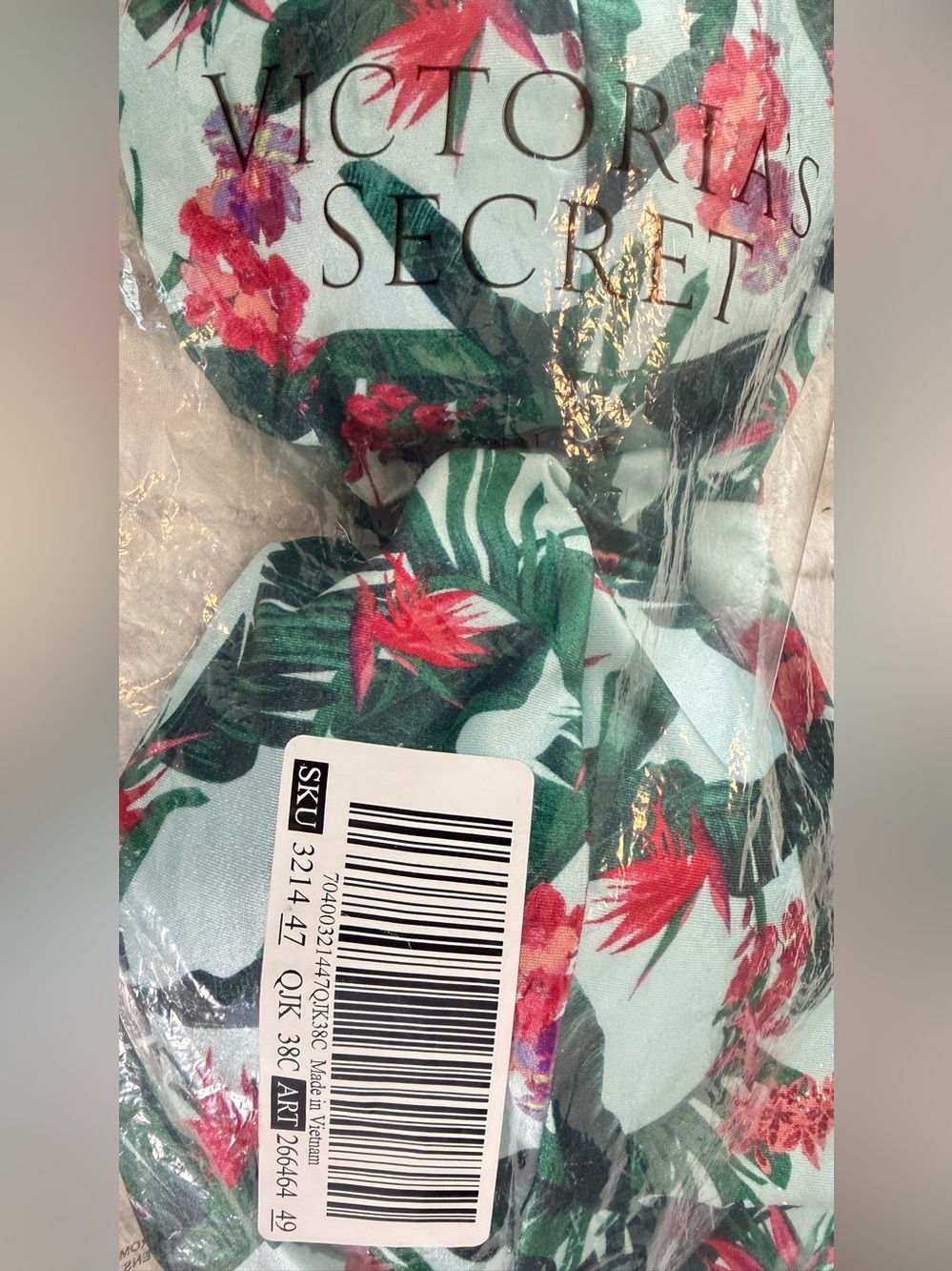 Victoria's Secret Tropical Bandeau Swim Top Size 38C - Picture 12 of 13